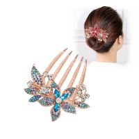 Korean version of the new alloy hair comb with diamonds all-purpose coil hair clip flower sweet hair ornament