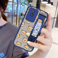 เคสป้องกัน Hpcase สำหรับ Vivo Y02T Y02A พร้อมแถบข้อมือกันกระแทกหลังฝ้าลายการ์ตูน Mochino B กระเป๋าหมีเคสใส่โทรศัพท์นิ่มขอบป้องกันเลนส์เต็มรูปแบบโทรศัพท์บางเฉียบเคส