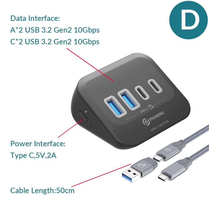 usb-3-2แท่นวางมือถือฮับชนิด-c-10gbps-พอร์ตสวิทช์สลับสัญญาณสำหรับช่องเสียบการ์ด-sd-พื้นผิวแล็ปท็อปแมคบุ๊ค-fona