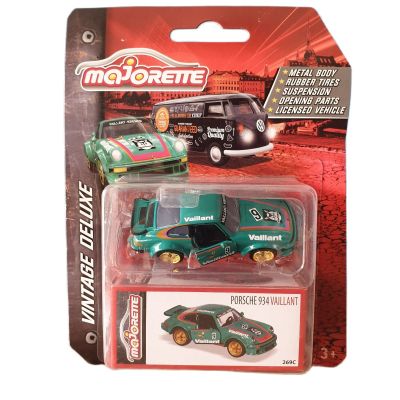 โมเดลรถเหล็ก Majorette PORSCHE 934 VAILLANT - No.9 _ VINTAGE DELUXE #Green สีเขียว เบอร์ 9 เปิดประตูรถได้ ล้อยาง