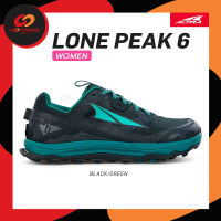 ALTRA Womens LONE PEAK 6 (BLACK/GREEN) รองเท้าวิ่งเทรลผู้หญิง