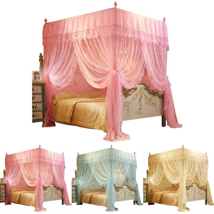 1-5x2-m-mosquito-net-pink-bed-canopy-princess-queen-mosquito-bedding-net-bed-tent-four-corners-floor-length-curtain