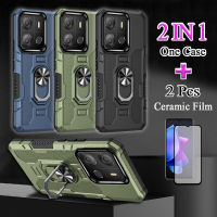 2 IN1สำหรับ Tecno Pop 7 Pro เคส BF7h BF7เกราะป้องกันขาตั้งกล้องเคสโทรศัพท์แข็งกันแรงกระแทกพร้อมหน้าจอเซรามิกสองชิ้น