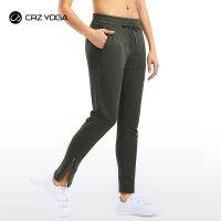 【CC】☑❇  CRZ YOGA Womens Jogger Sweatpants Cotton Workout Thick Pants with Pockets Cold Weather--27 inches