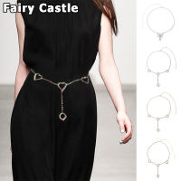 【Fairy Castle】จี้คริสตัลรูปหัวใจไรน์สโตนแฟชั่นเครื่องประดับร่างกายเอวจี้คริสตัลรูปหัวใจสำหรับผู้หญิงและเด็กหญิง