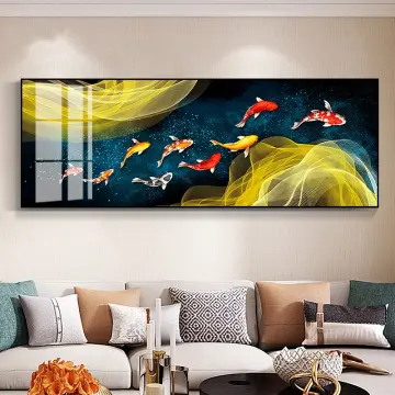 70x100CMX3PCS Modern Big Size Koi Fish Painting HD Print Living Room Wall  Art Picture Gift Home Decor (No Frame)