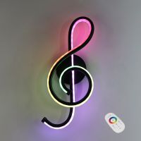 RGB Decoration Wall Lamp Bedroom Beside Wall Light Music Clef Shape Night Light Home Indoor Living Room Decoration AC90-260V