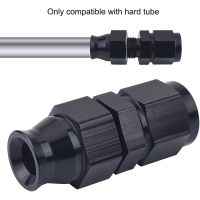 ☋ↂ 6AN Female Flare to 3/8inch Fuel Hardline Tube Fitting Adapter Connector Aluminum Alloy Black Anodized Straight (3/8)