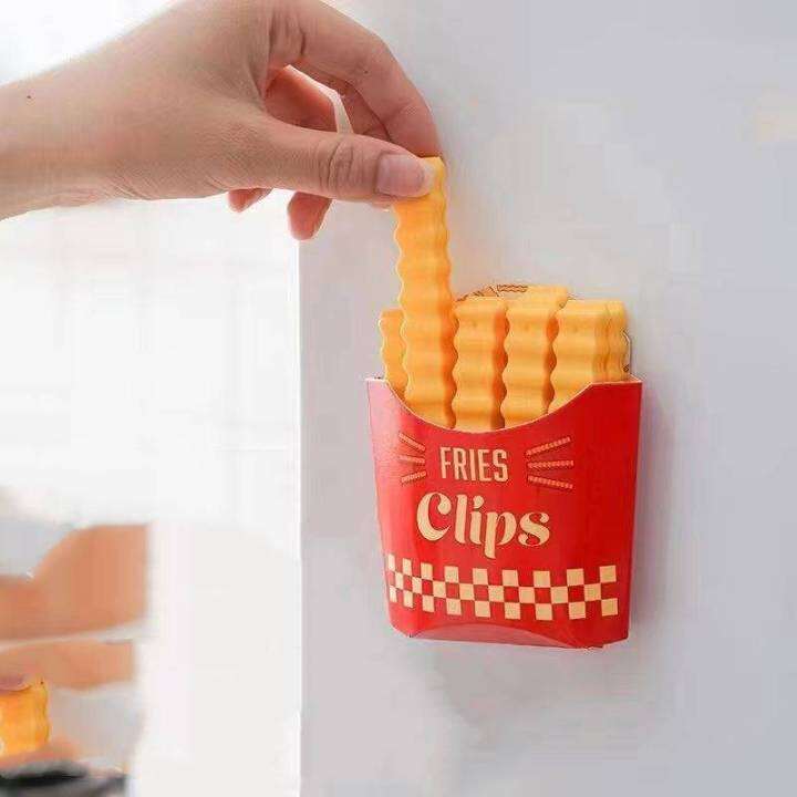 cute-french-fries-12pcs-sealing-clamp-refrigerator-magnet-storage-box-moisture-proof-and-fresh-keeping-physical-clip