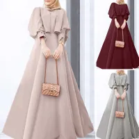 Esolo ZANZEA Muslimah Womens Muslim Long Sleeve Fashion Cocktail Prom Gown Night Maxi Dress MLS