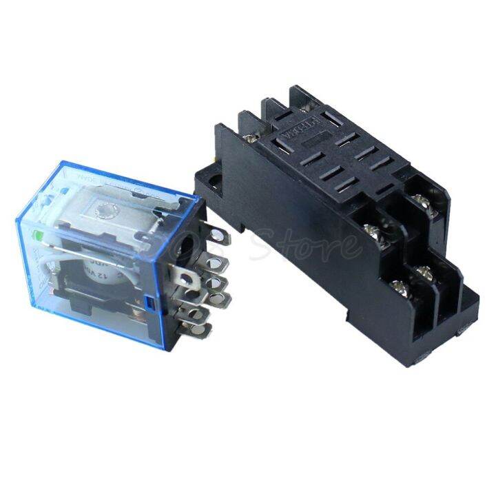 worth-buy-ly2nj-รีเลย์กำลัง1เซ็ต-ล็อต12v-dc-coil-เครื่องส่งสัญญาณ-dpdt-8พิน-ly2-hh62p-jqx-13f-พร้อมหลอดไฟอะแดปเตอร์-ptf08a