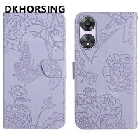 DKHORSING เคสหนังใหม่2023สำหรับ OPPO A78 A78NFC A57 A17 A17K แฟชั่นฝาพับกระเป๋าสตางค์แบบดอกไม้ผีเสื้อเคสโทรศัพท์ OPPOA78 4G 5G เคสซิลิโคน PU กันกระแทก A57 Oppo 4G