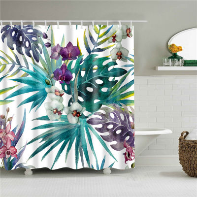 Bathroom Geometric Printed Shower Curtains Waterproof Polyester Multiple Sizes Bath Curtain