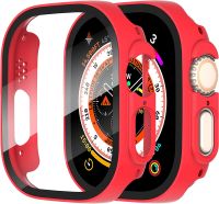 กระจกเทมเปอร์ปกป้องหน้าจอเคสสำหรับ Apple Watch ซีรีส์8 Ultra IWatch 7 6 SE 2022 49มม. 41มม. 45มม. 44มม. 40มม. ฟิล์มปกป้องหน้าจอ S