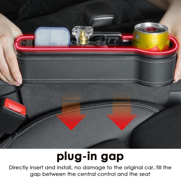 hotx-cw-usb-charging-car-crevice-storage-colorful-slit-catcher-organizer-card-bottle-cups-holder