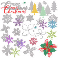 PINGZ 19Pcs Merry Christmas Metal Cutting Dies Snowflake Christmas Tree Flower Die Cut