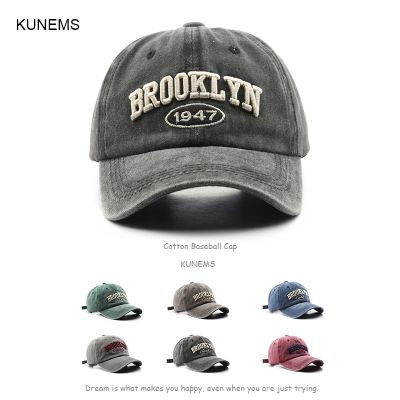 ☍ KUNEMS Baseball Cap for Men and Women Wash Cotton Sun Hat Letter Embroidery Snapback Caps Outdoor Sport Hats Peaked Cap Unisex