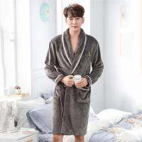 [ในสต็อก] ฤดูหนาว Homewear ให้อบอุ่นสักหลาดคนรักกิโมโนเสื้อคลุมชุดลำลองเต็มเข็มขัดชุดอาบน้ำชุดนอนผู้หญิงนุ่มเต็มชุดนอน