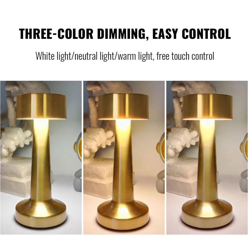 LED Table Lights Retro Bar Coffee 3 Color Table Lamp Touch Sensor