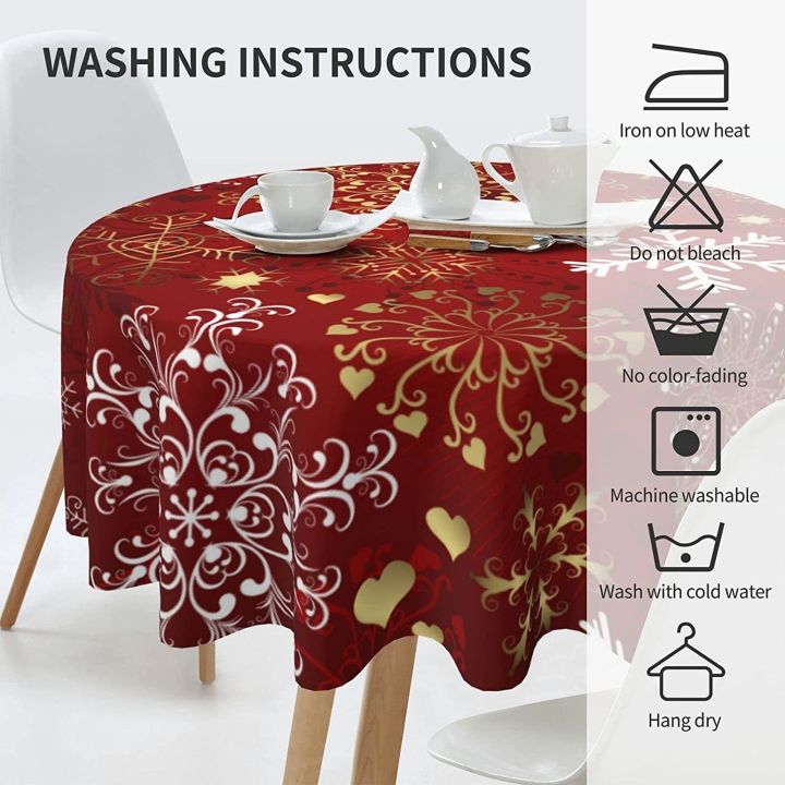 merry-christmas-round-tablecloth-60-inch-winter-gold-white-snowflake-decorative-round-table-cloth-with-dust-proof-wrinkle