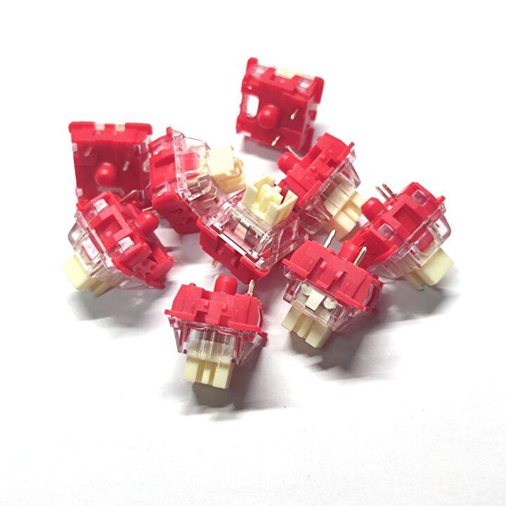 Keyboard switch HUANO Red flag switch [70pcs] Linear Switch 3pin Lubed