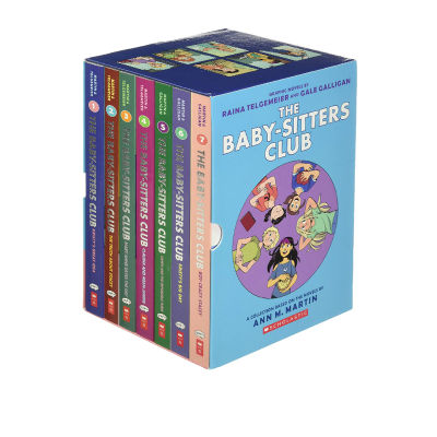 Nanny club full color cartoon 7 volumes boxed English original the baby sitters Club graphic novel 1-7 box set childrens Chapter Bridge Book extracurricular reading story book