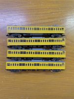 New N Scale Kato 201 series  JR Sobu line 103 (yellow) series, 4 Car  Set.   New N Scale Kato 201 series JR Sobu line 103 (สีเหลือง) series, 4 ชุดรถ.