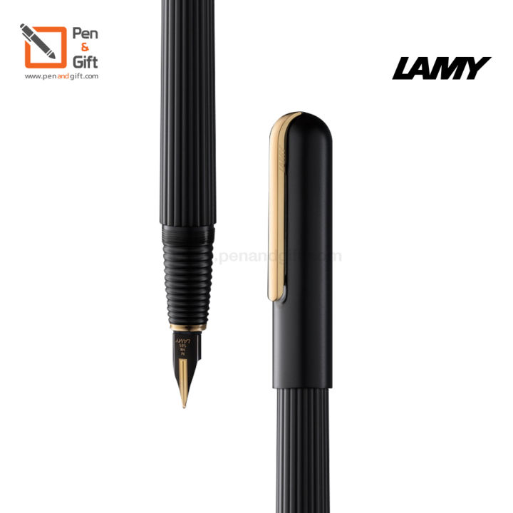 lamy-imporium-fountain-pen-blkau-nib-f-gold-ปากกาหมึกซึม-ลามี่-อิมพอล์เรียม-สีดำคลิปทอง-f-0-5-มม-penandgift