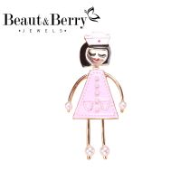 Beaut &amp; Berry Legs ผู้หญิงเข็มกลัดพยาบาลผู้หญิงผู้หญิงเคลือบ3สีพยาบาลแพทย์โรงพยาบาลลำลองของขวัญเข็มกลัดการ์ตูนสำนักงาน