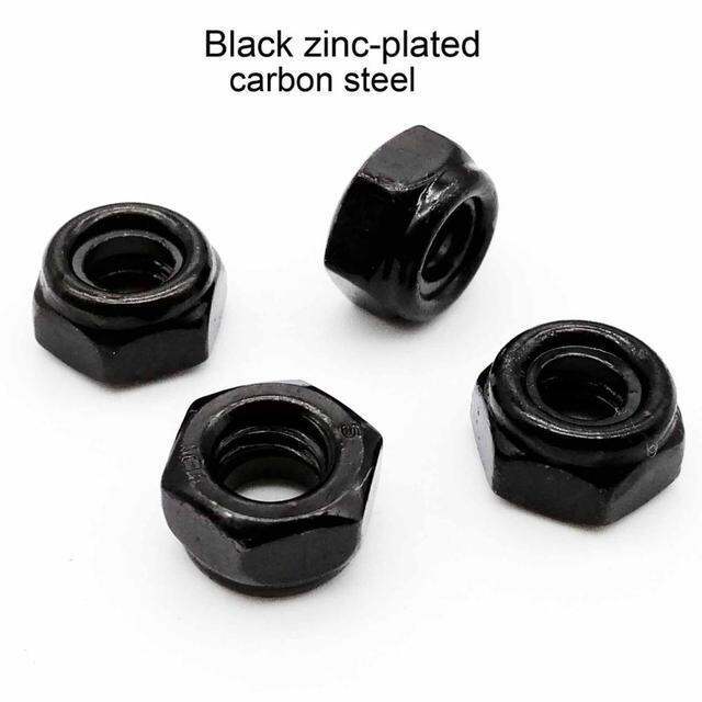 50x-m2-m2-5-m3-m4-m5-m6-304-stainless-steel-carbon-steel-black-zinc-plated-hex-nylon-insert-lock-nut-self-locking-nylock-locknut