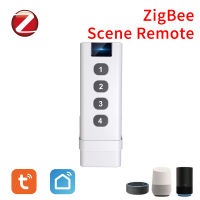 【2023】 Tuya ZigBee Smart House สวิตช์ฉากไร้สาย4แก๊งระยะไกลแบบพกพา Tuya Zigbee Hub ไม่จำเป็นต้องจำกัดการควบคุมอุปกรณ์