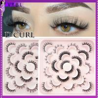 VYBL 10 Pairs เครื่องมือแต่งหน้าตา 15mm ธรรมชาติ เหมือนต่อขนตา ขนมิงค์เทียม แถบต่อขนตา รัสเซียปริมาณแถบขนตา ต่อขนตา D Curl