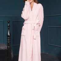 Adult Home Wear Flannel Nightgown Long Coral Velvet Bathrobe Winter casual solid color ladies thickened warm home nightgown