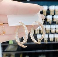 18k Ear Jewelry For Stick Cuffs Plated Gold Drop Women Linear Gifts Girls Curved Fashion Cross