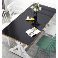 ♦ Black PVC Tablecloth D 39; waterproof Soft Glass Tablecloth Solid Color Waterproof Oil 1.0mm matte Home Decoration Table Cloth2019