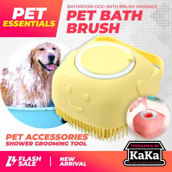 Silicone Pet Bath Brush Glove With Shampoo Box For Dog And Cat Grooming