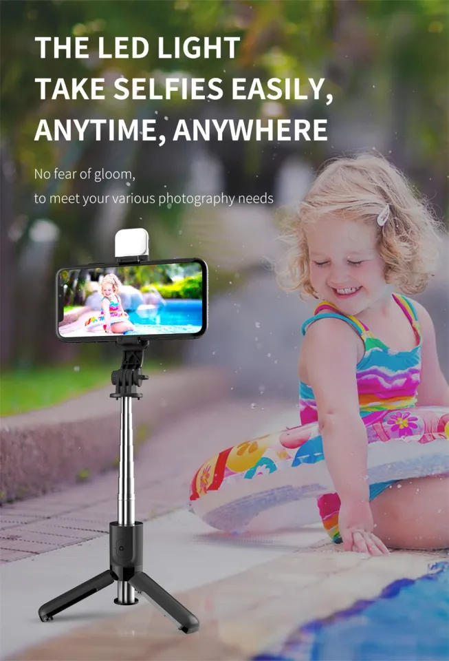 Mini Selfie Stick Tripode Movil Light Portabl Phone Stand Lamp Bluetooth  Con Luz Palo Extensible Led Video Tripe Smartphone Aro