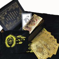 Deluxe Gold Foil Tarot Brand 12 * 7Cm Hot Stamping PVC Waterproof And Wear-Resistant Gift Box Set Chess Board Game Card