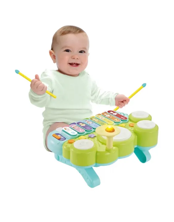 Electronic xylophone with game drum ชุดกลองและไซโลโฟนเด็ก Lazada.co.th