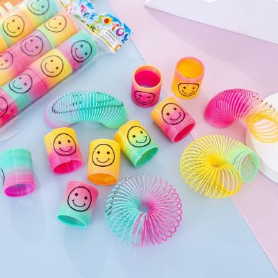 100pcs Mini Spring Rainbow Magic Pressure Coil Toys Party Favors Carnival Prizes Birthday Gift Bag Fillers for Kids Boys Girls