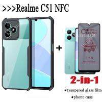 2in เคสโทรศัพท์กันกระแทก NFC C51 Realme 1 OPPO สำหรับ Realme C 51 C5 1ป้องกันการสอดแนมชนิดเคลือบเพื่อความอ่อนโยนกระจกฟิล์มกระจก iPhone X พร้อม Privacy ด้าน