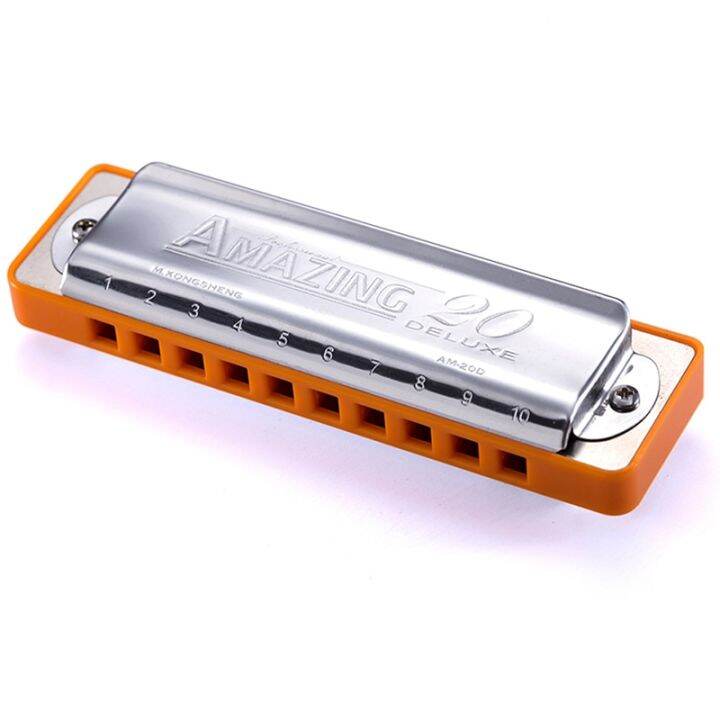 KONGSHENG Diatonic Professional Amazing 20 Deluxe Harmonica 10หลุม