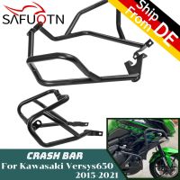 for Kawasaki Versys 650 2015-2021 Engine Guard Highway Crash Bar Motorcycle Frame Protection Upper Lower Bumper Versys650 KLE650 Covers