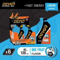 DEVER (vital energy) เจลพลังงานพร้อมทาน ทานง่าย เพิ่มพลังงาน ไม่เหนียวคอ สารอาหารสำหรับนักกีฬา นักวิ่ง ออกกำลังกาย ดีเวอร์ > 40 ML ผลไม้รวม 6 ซอง