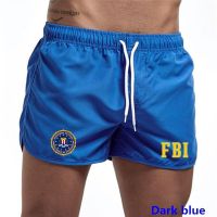 Summer Mens Swimwear Fashion FBI DEA Print Shorts Brand Beachwear Sexy Swim Trunks Man Swimsuit Breathable Beach Surfing