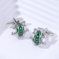 Animal Frog Pair Cufflinks Green Enamel Cute Jewelry For Boy Friend Father Dad Husband Gift Galaxy Mens Cuff Links Cuff Link