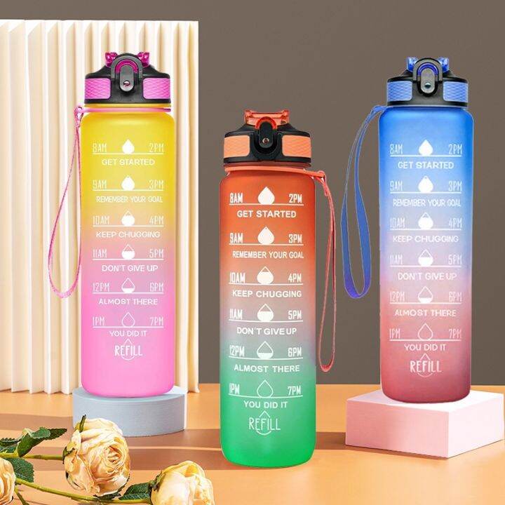 1 Liter Water Bottle Motivational Leakproof Drinking Bottles Outdoor ...