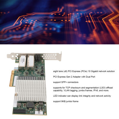 เซิร์ฟเวอร์การ์ดเน็ตเวิร์ก PCIe ตัวแปลงเครือข่าย10GB ส่ง2พอร์ต SFP สำหรับ DL360p