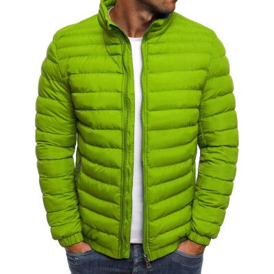 Fashion Mens Jackets and Coats Solid Winter Boys Clothing Long Sleeve Green Parka Men Loose Warm Sports Top Windbreaker Hot Sale