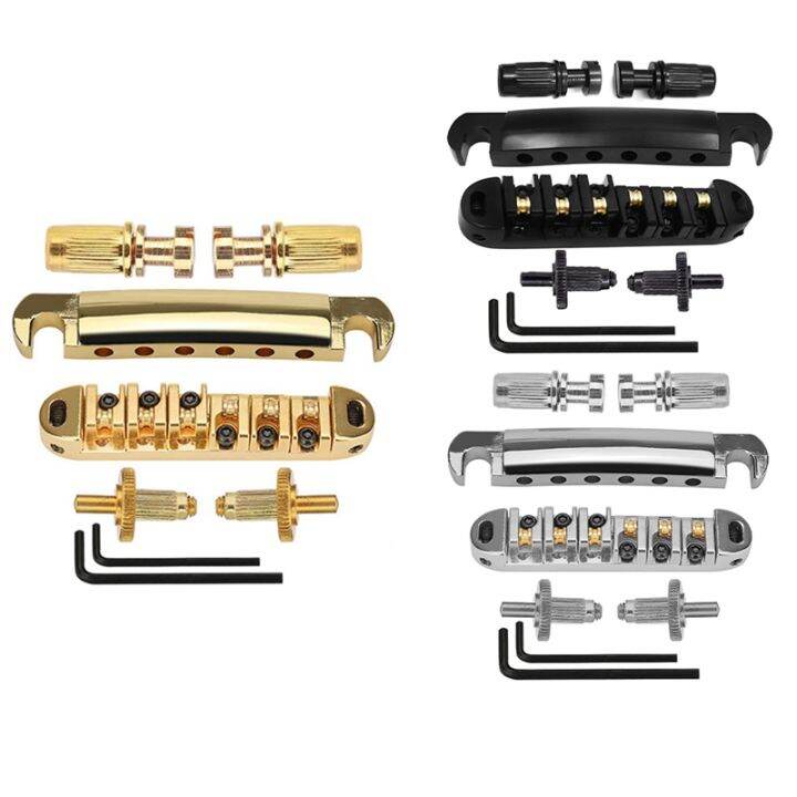 1 Set Of 6 Strings Guitar TuneOMatic Bridge and Tailpiece with Posts